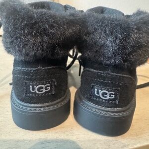 UGG Kids Fluffy Black Boots